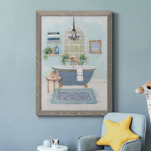 Blue Bath I - Premium Canvas Framed in Barnwood - Ready to Hang