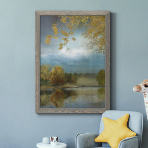 Golden Leaves - Premium Canvas Framed in Barnwood - Ready to Hang