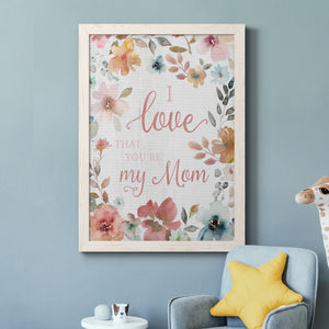 Love Mom - Premium Canvas Framed in Barnwood - Ready to Hang