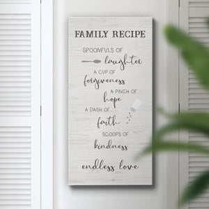 Family Kitchen Recipe - Premium Gallery Wrapped Canvas - Ready to Hang