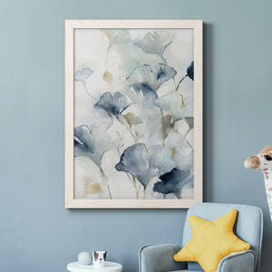 Indigo Ginkgo II - Premium Canvas Framed in Barnwood - Ready to Hang