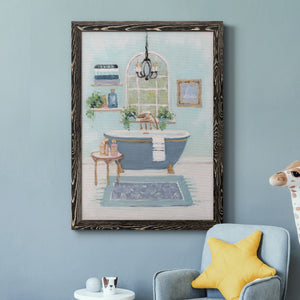 Blue Bath I - Premium Canvas Framed in Barnwood - Ready to Hang