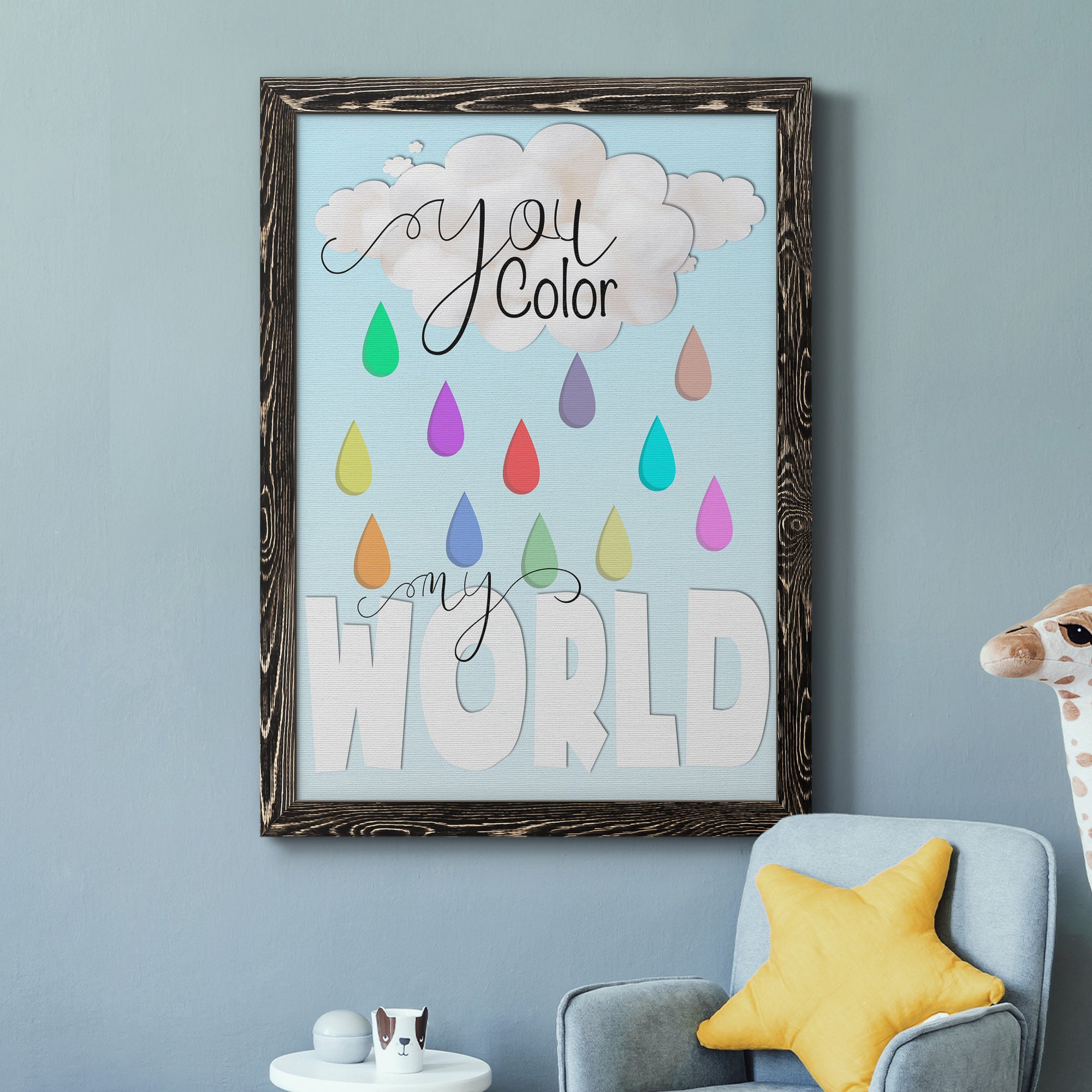 Color My World - Premium Canvas Framed in Barnwood - Ready to Hang