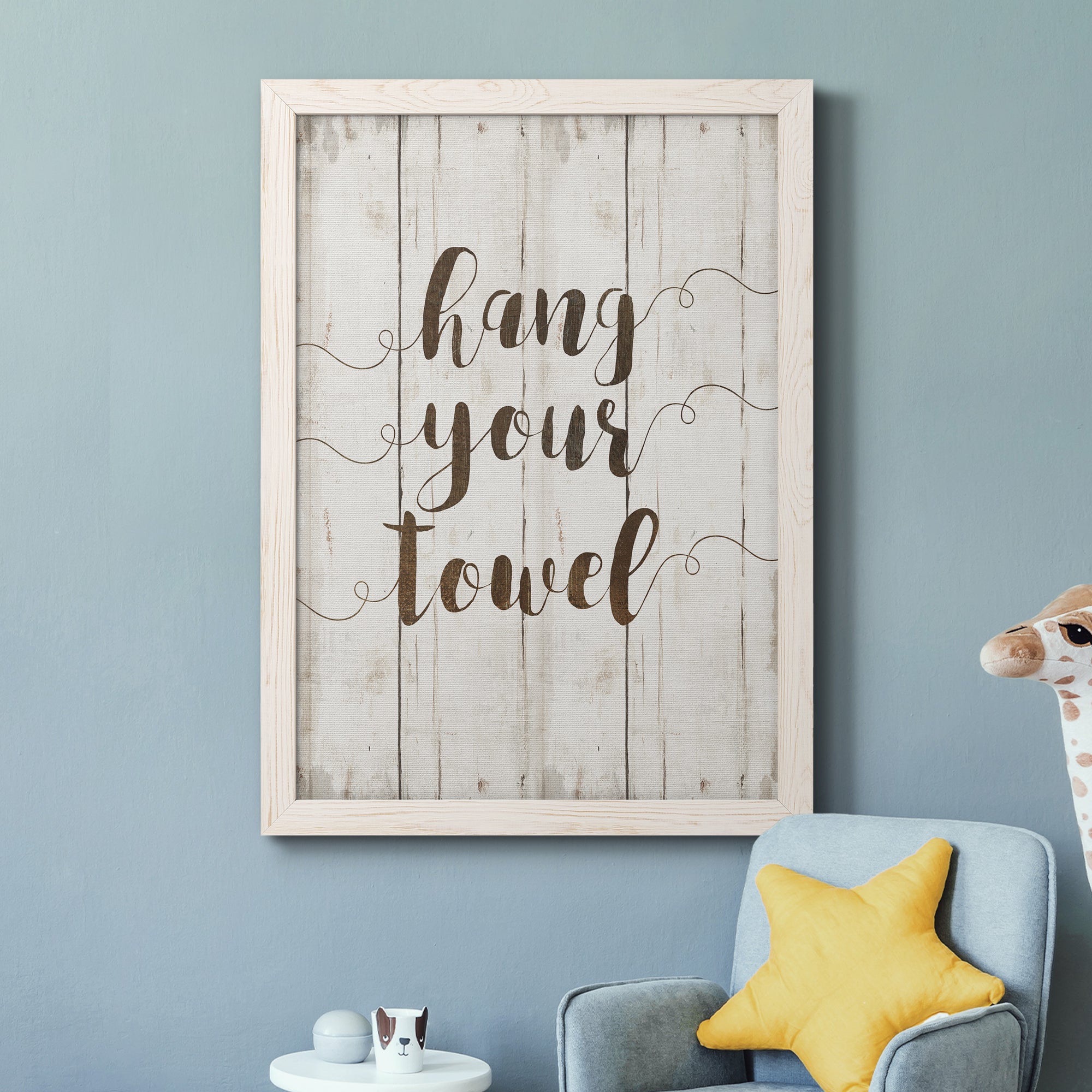 Hang Your Towel - Premium Canvas Framed in Barnwood - Ready to Hang