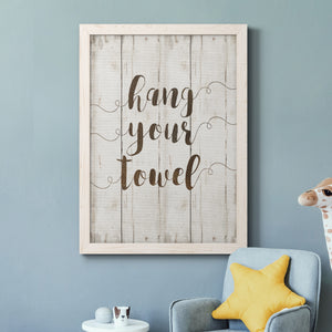 Hang Your Towel - Premium Canvas Framed in Barnwood - Ready to Hang