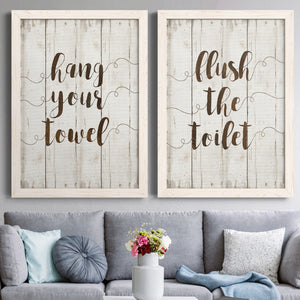 Hang Your Towel- Premium Framed Canvas in Barnwood - Ready to Hang