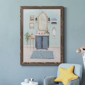 Blue Bath II - Premium Canvas Framed in Barnwood - Ready to Hang