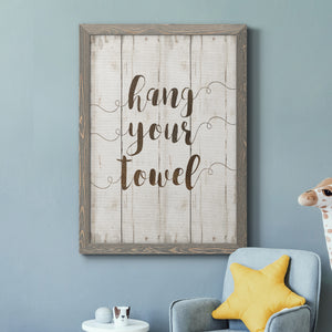 Hang Your Towel - Premium Canvas Framed in Barnwood - Ready to Hang