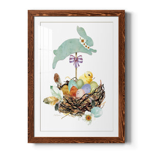 Bunny Hop - Barnwood Framed Art Print