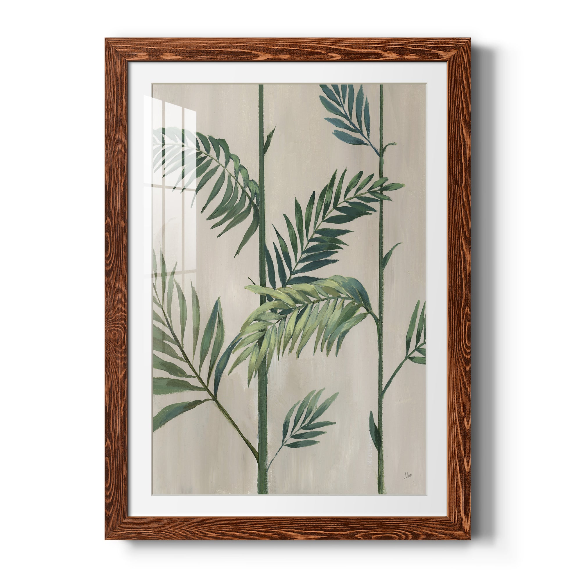 Modern Fronds II - Barnwood Framed Art Print
