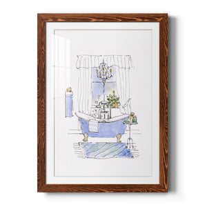 Sketchy Bath I - Premium Framed Print - Distressed Barnwood Frame - Ready to Hang