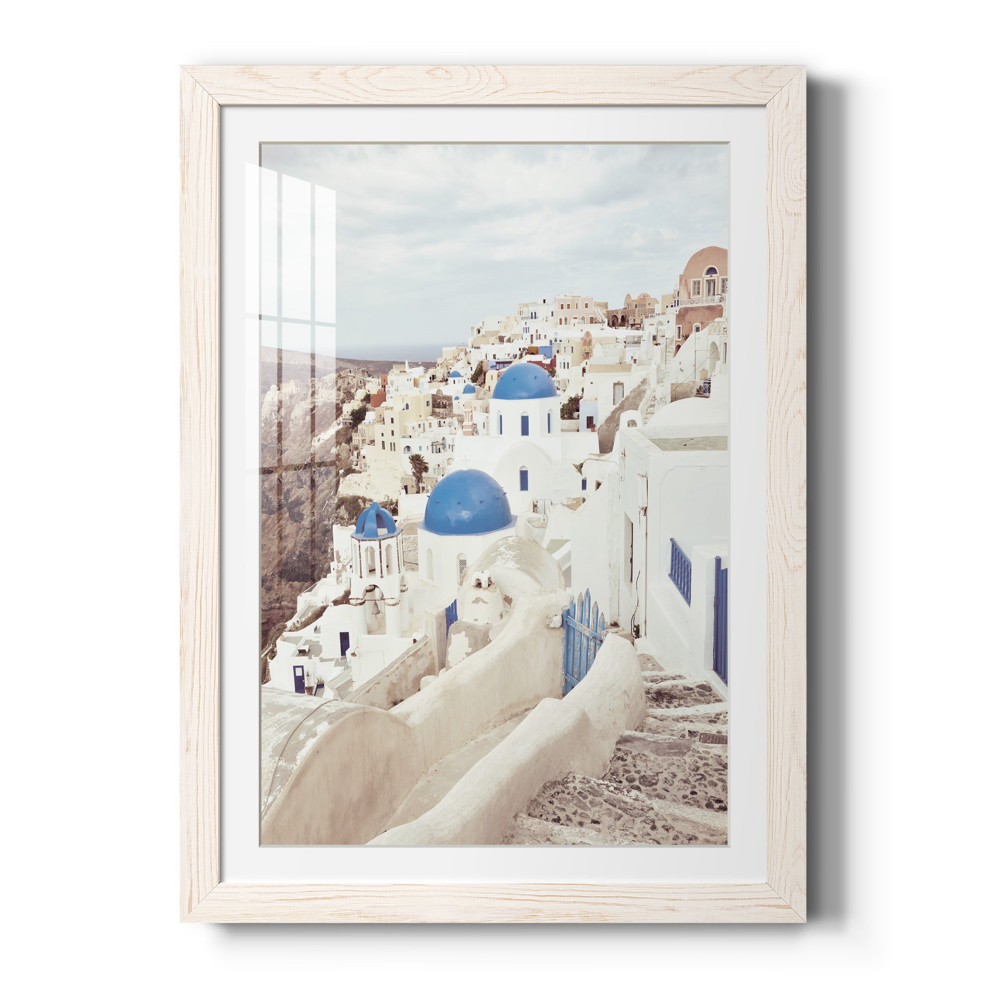 Santorini - Premium Framed Print - Distressed Barnwood Frame - Ready to Hang
