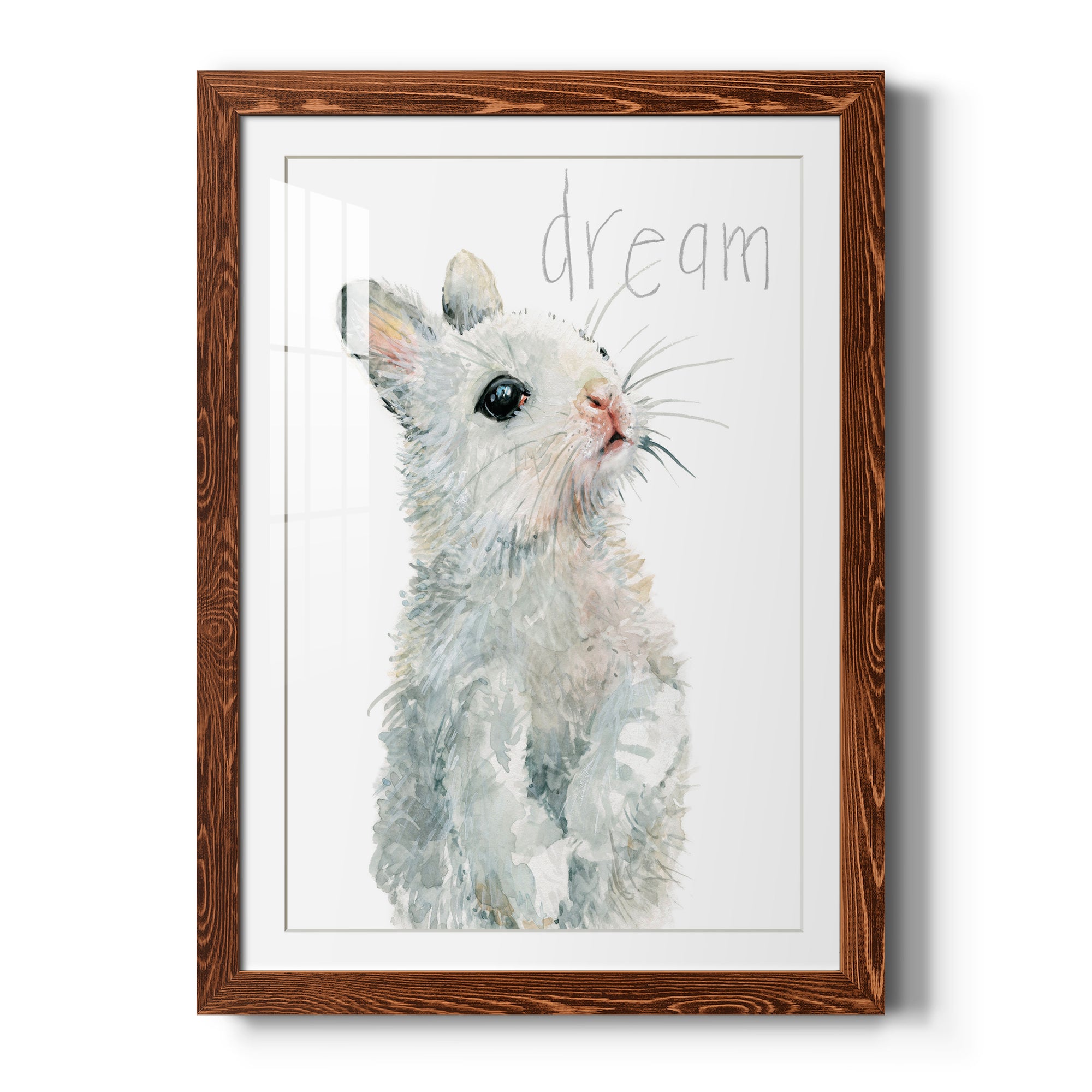 Forest Fur Baby Bunny - Premium Framed Print - Distressed Barnwood Frame - Ready to Hang