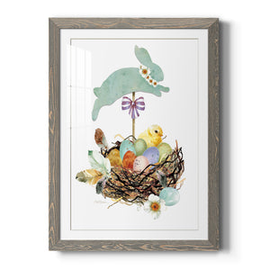 Bunny Hop - Barnwood Framed Art Print
