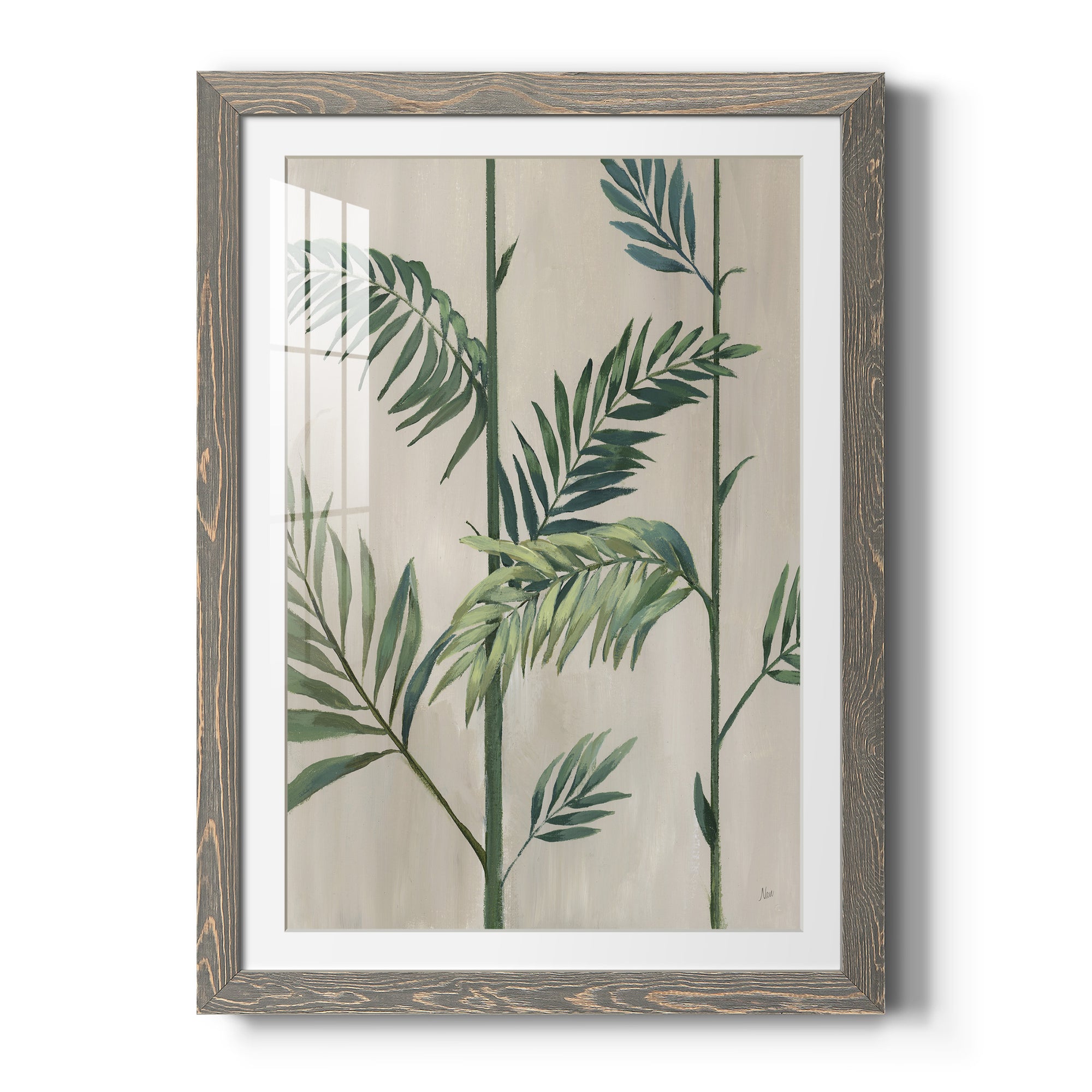 Modern Fronds II - Barnwood Framed Art Print
