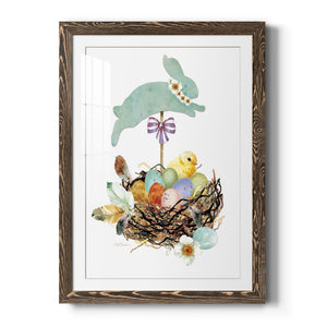 Bunny Hop - Barnwood Framed Art Print