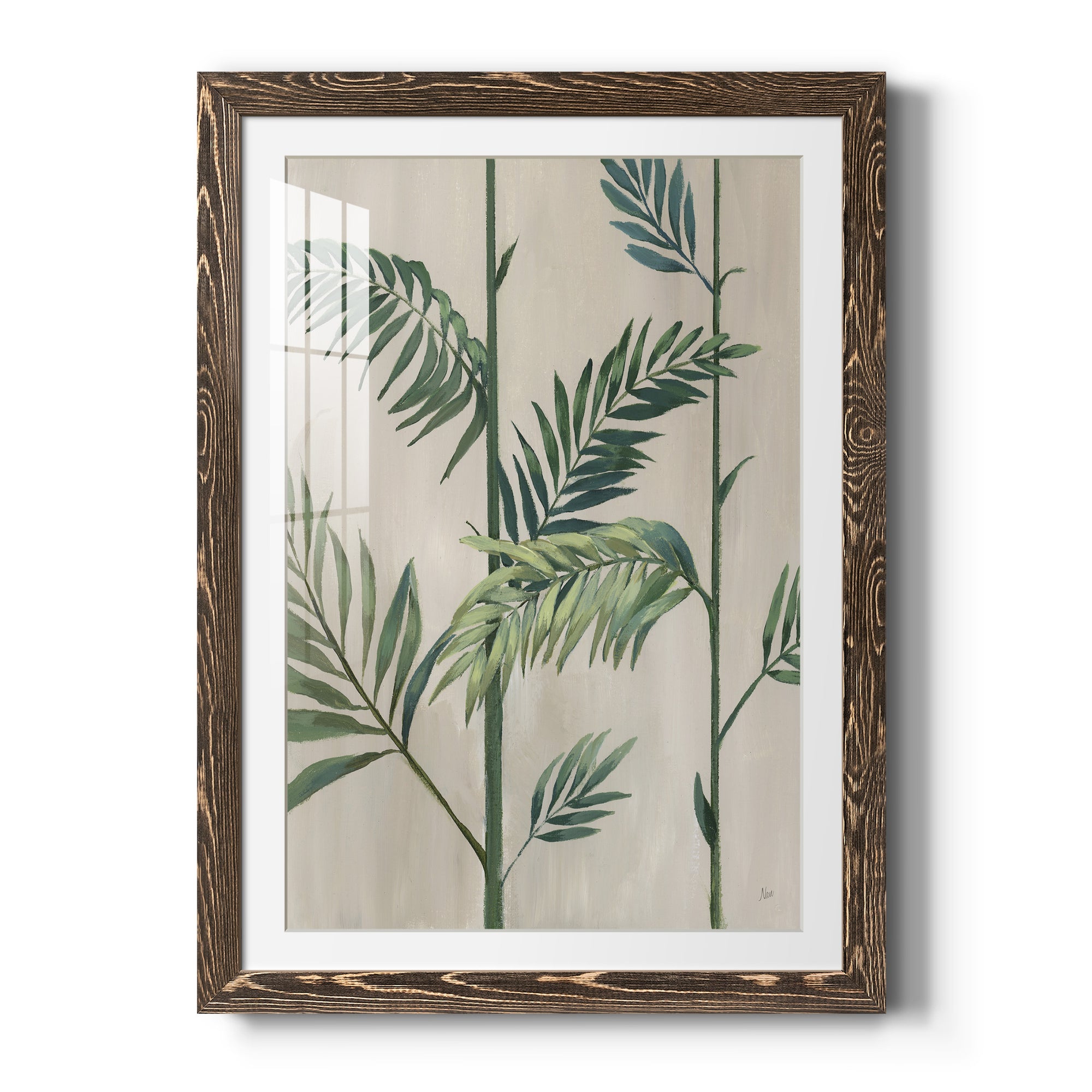 Modern Fronds II - Barnwood Framed Art Print
