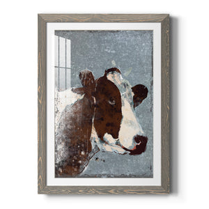 Cow On Galvanized Metal - Barnwood