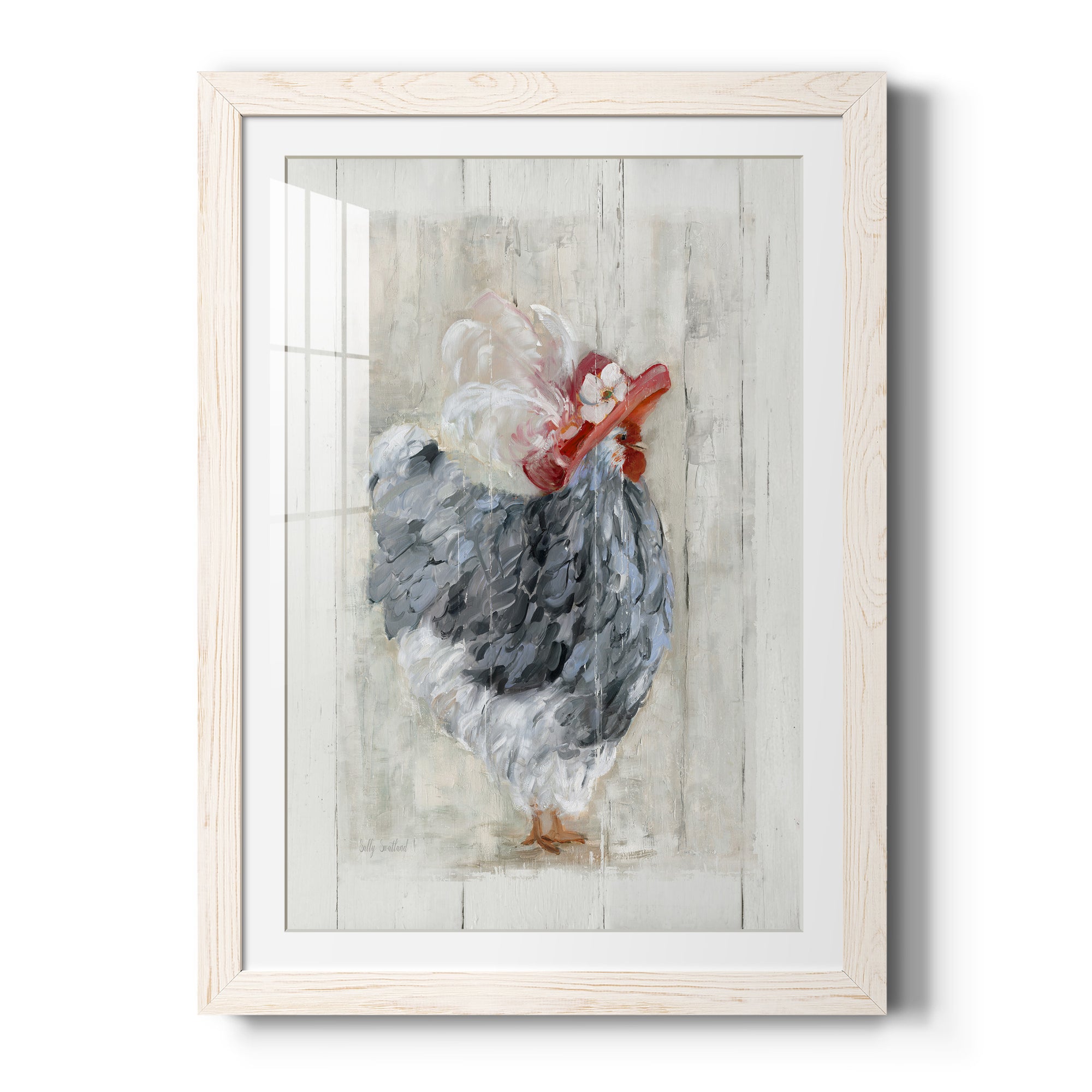 Sunday Best Hen - Barnwood Framed Art Print