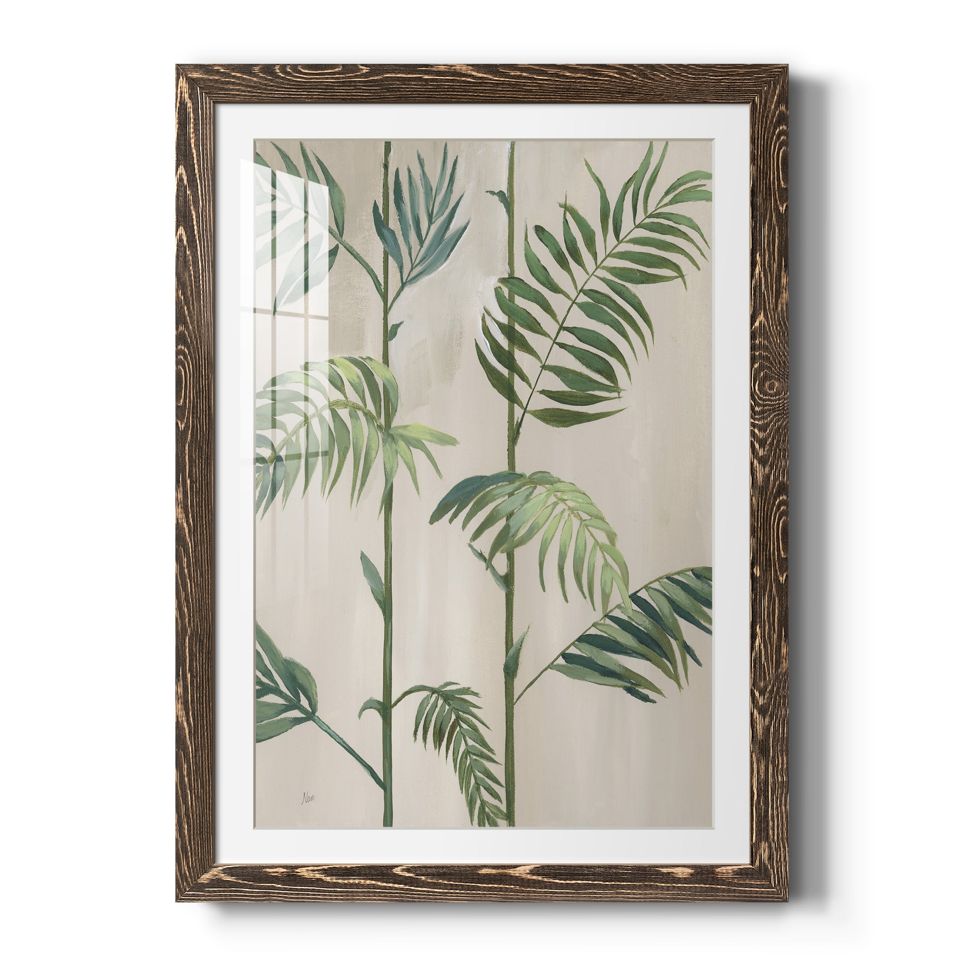 Modern Fronds I - Barnwood Framed Art Print
