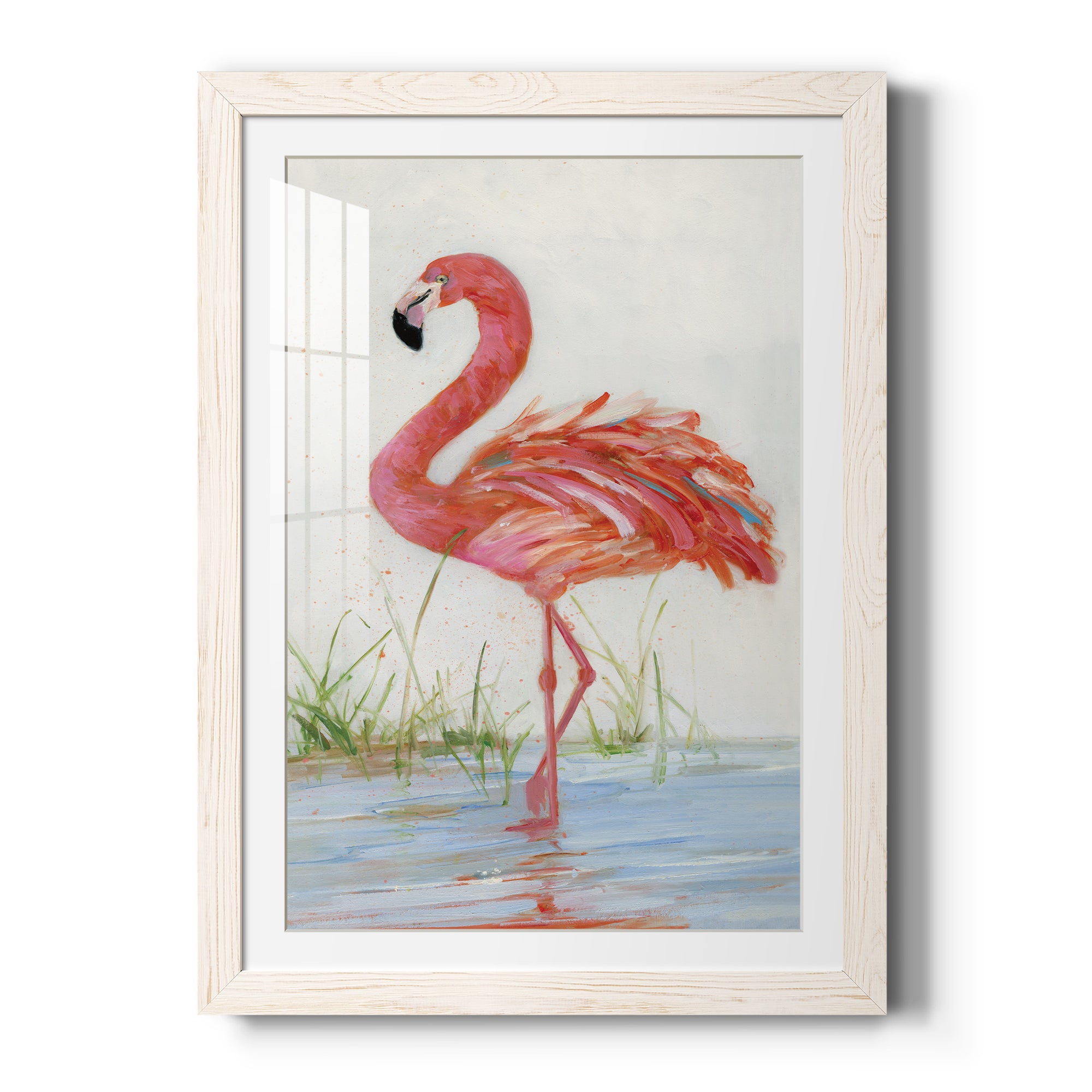 Flamingo II - Barnwood Framed Art Print