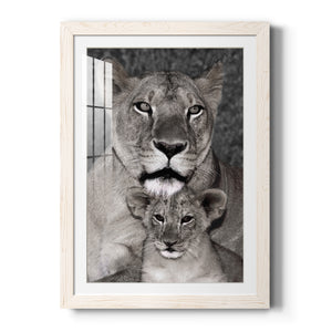 Lioness and Cub - Barnwood Framed Art Print