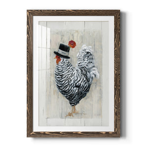 Sunday Best Rooster - Barnwood Framed Art Print