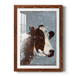 Cow On Galvanized Metal - Barnwood