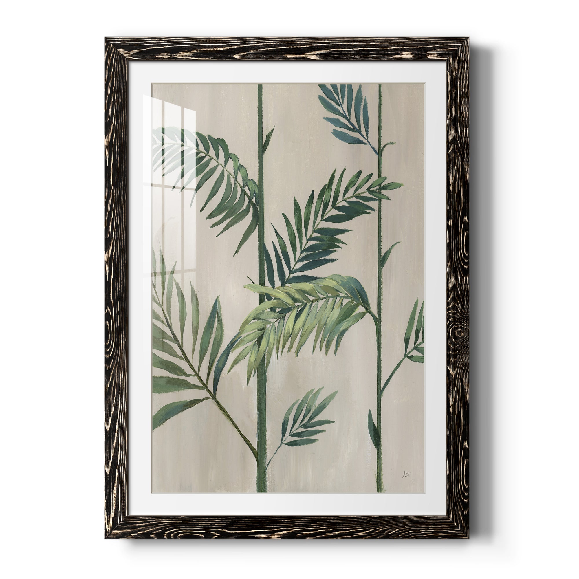 Modern Fronds II - Barnwood Framed Art Print
