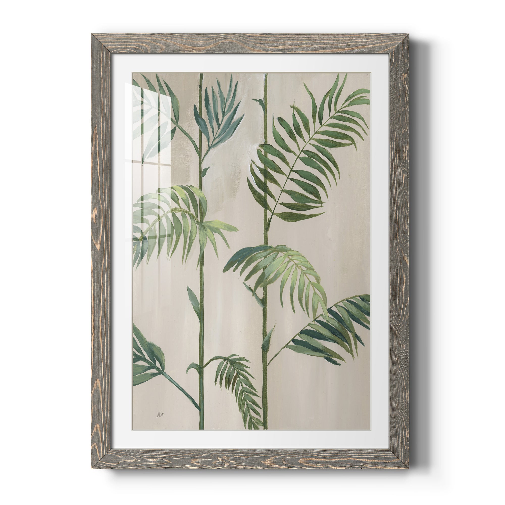 Modern Fronds I - Barnwood Framed Art Print