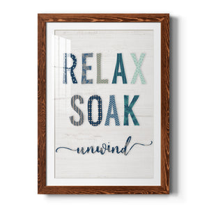 Relax Soak Unwind - Barnwood Framed Art Print