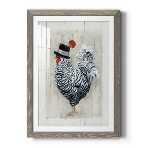 Sunday Best Rooster - Barnwood Framed Art Print