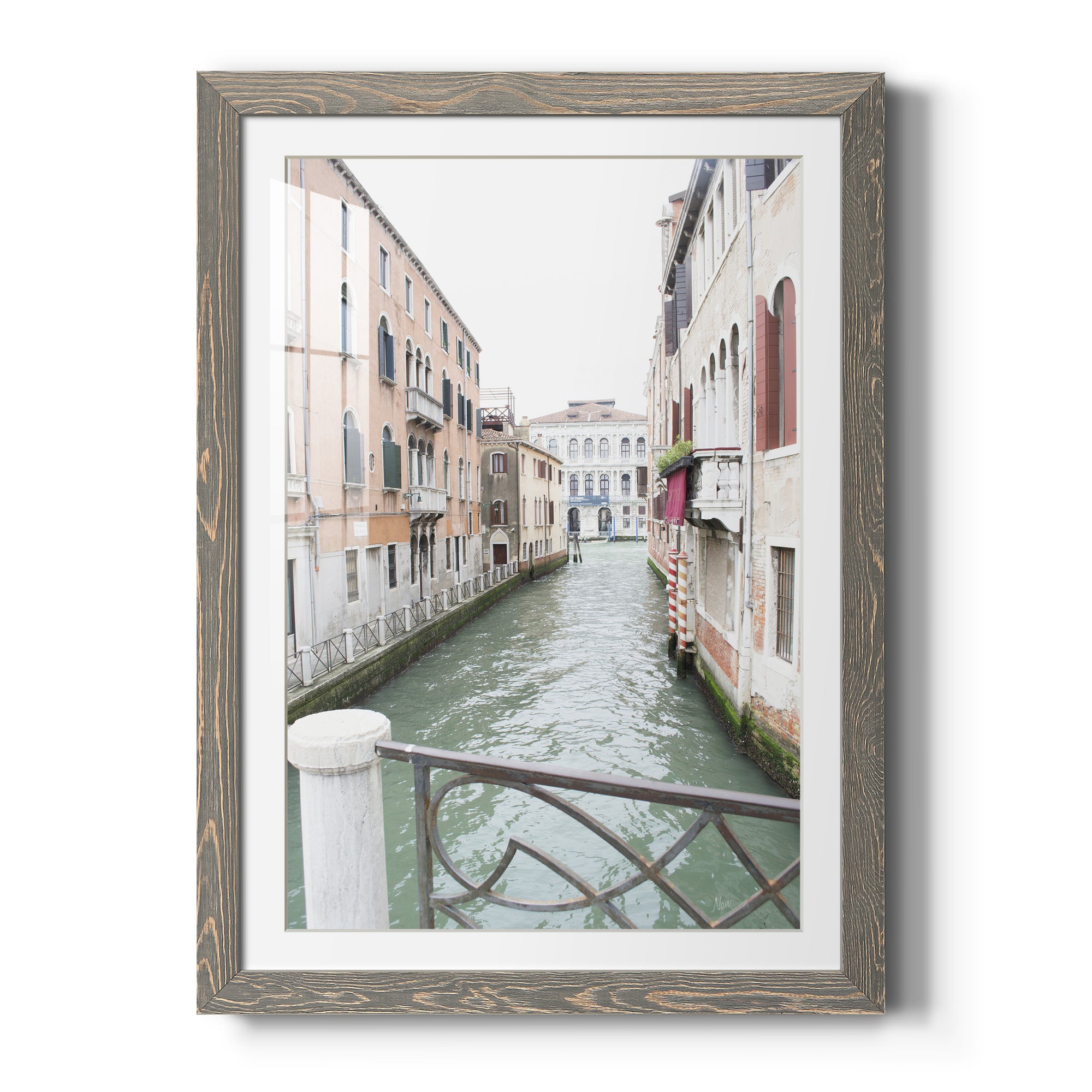 Venice Canal I - Premium Framed Print - Distressed Barnwood Frame - Ready to Hang