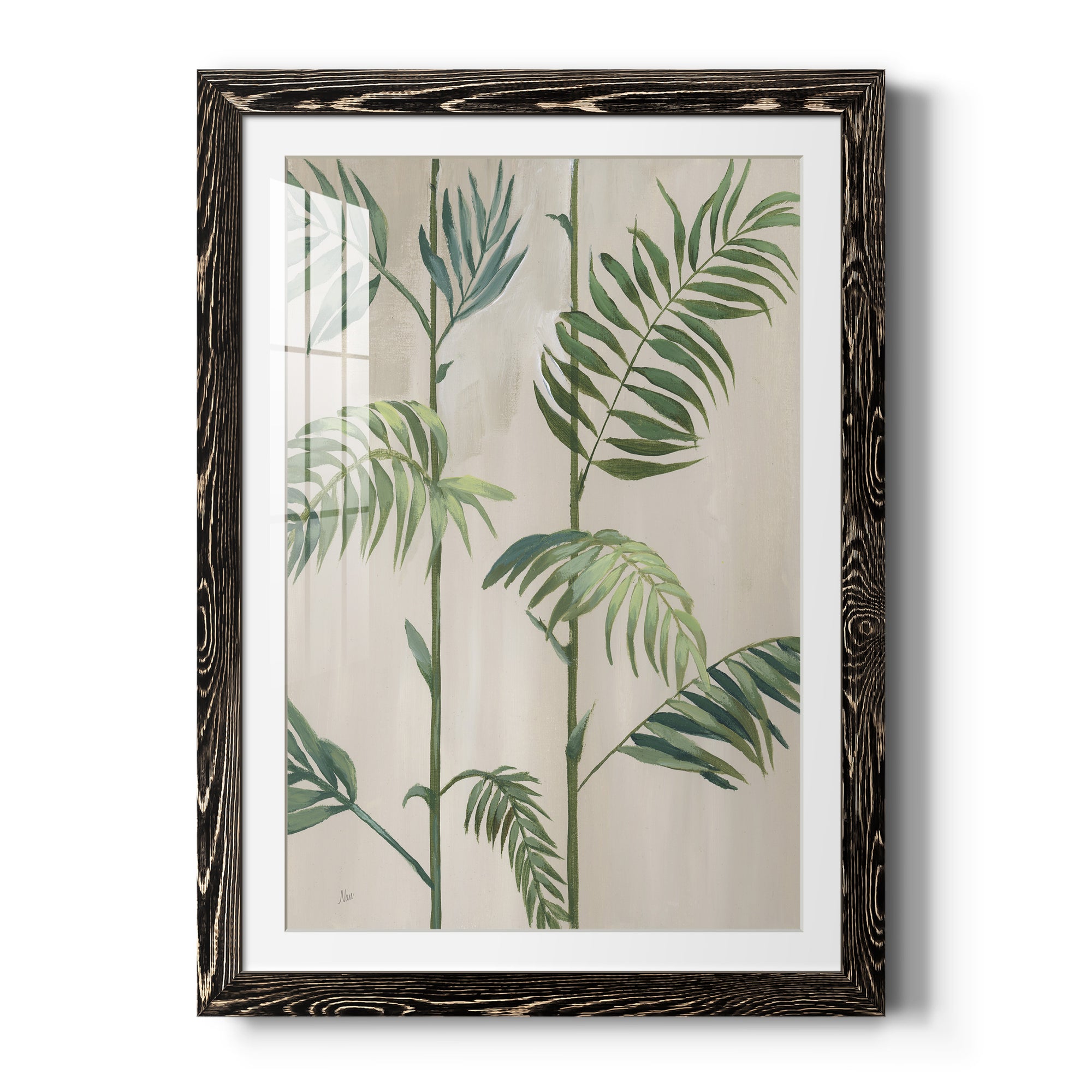 Modern Fronds I - Barnwood Framed Art Print
