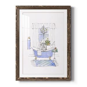 Sketchy Bath I - Premium Framed Print - Distressed Barnwood Frame - Ready to Hang