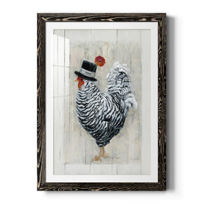 Sunday Best Rooster - Barnwood Framed Art Print