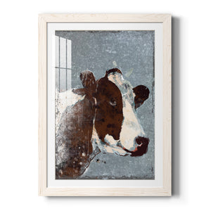 Cow On Galvanized Metal - Barnwood