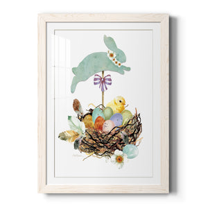 Bunny Hop - Barnwood Framed Art Print