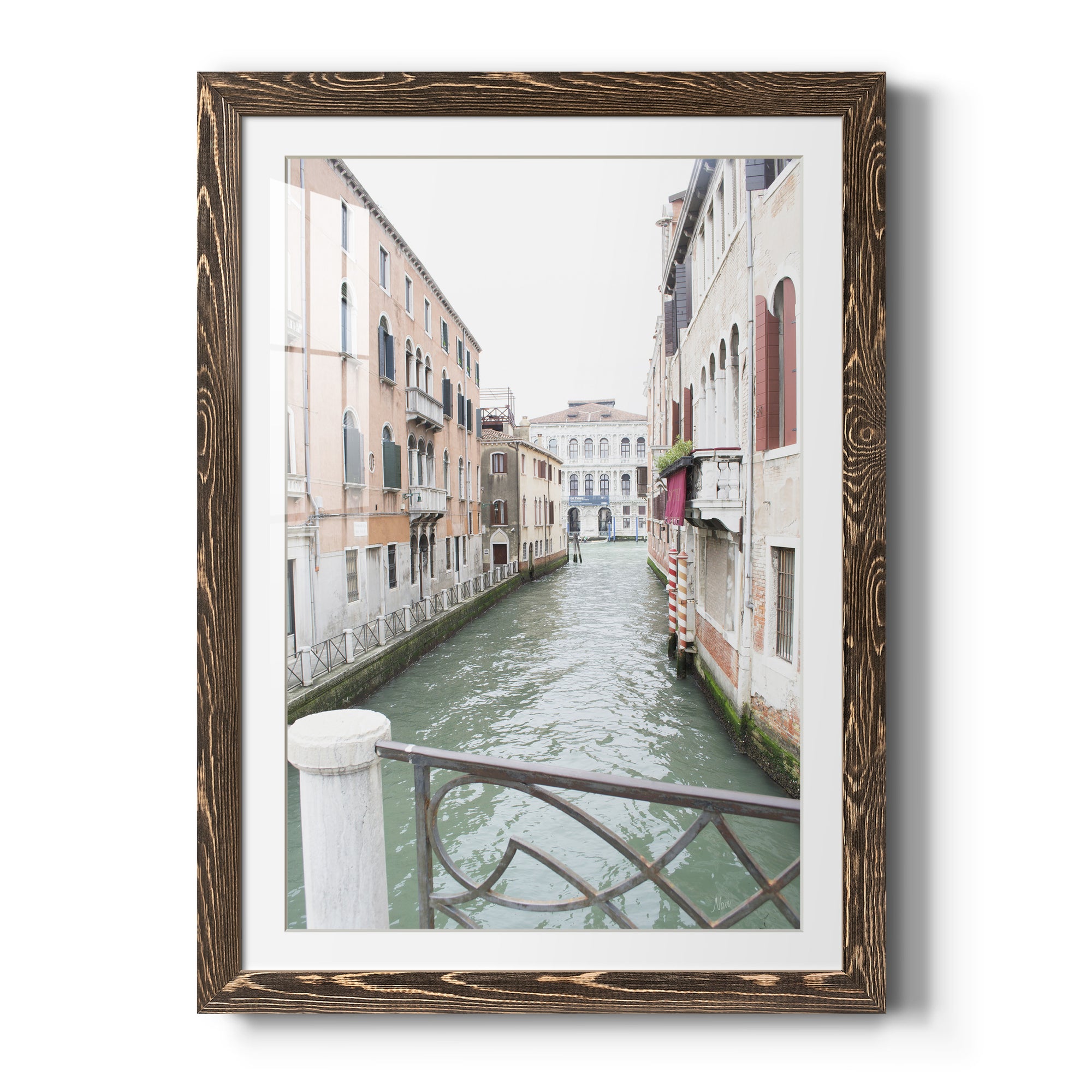 Venice Canal I - Premium Framed Print - Distressed Barnwood Frame - Ready to Hang