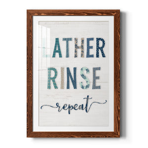 Lather Rinse Repeat - Barnwood Framed Art Print