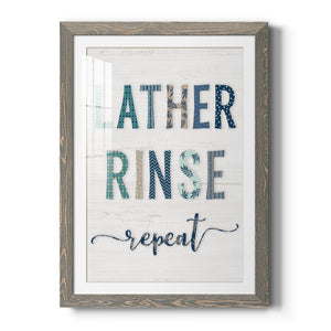 Lather Rinse Repeat - Barnwood Framed Art Print