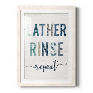 Lather Rinse Repeat - Barnwood Framed Art Print