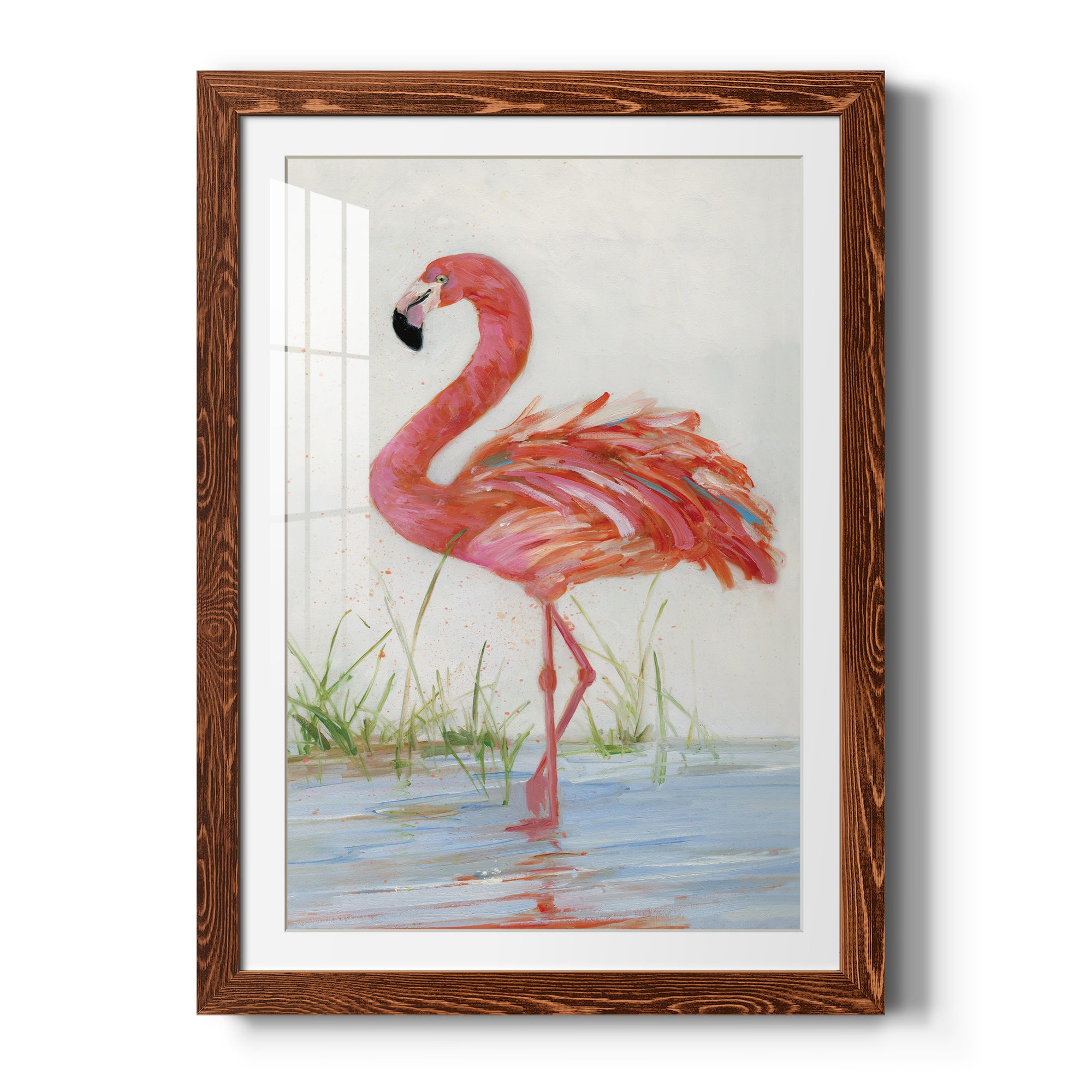 Flamingo II - Barnwood Framed Art Print