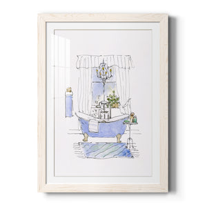 Sketchy Bath I - Premium Framed Print - Distressed Barnwood Frame - Ready to Hang