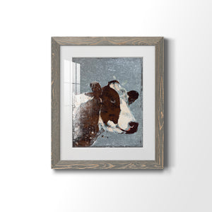 Cow On Galvanized Metal - Barnwood
