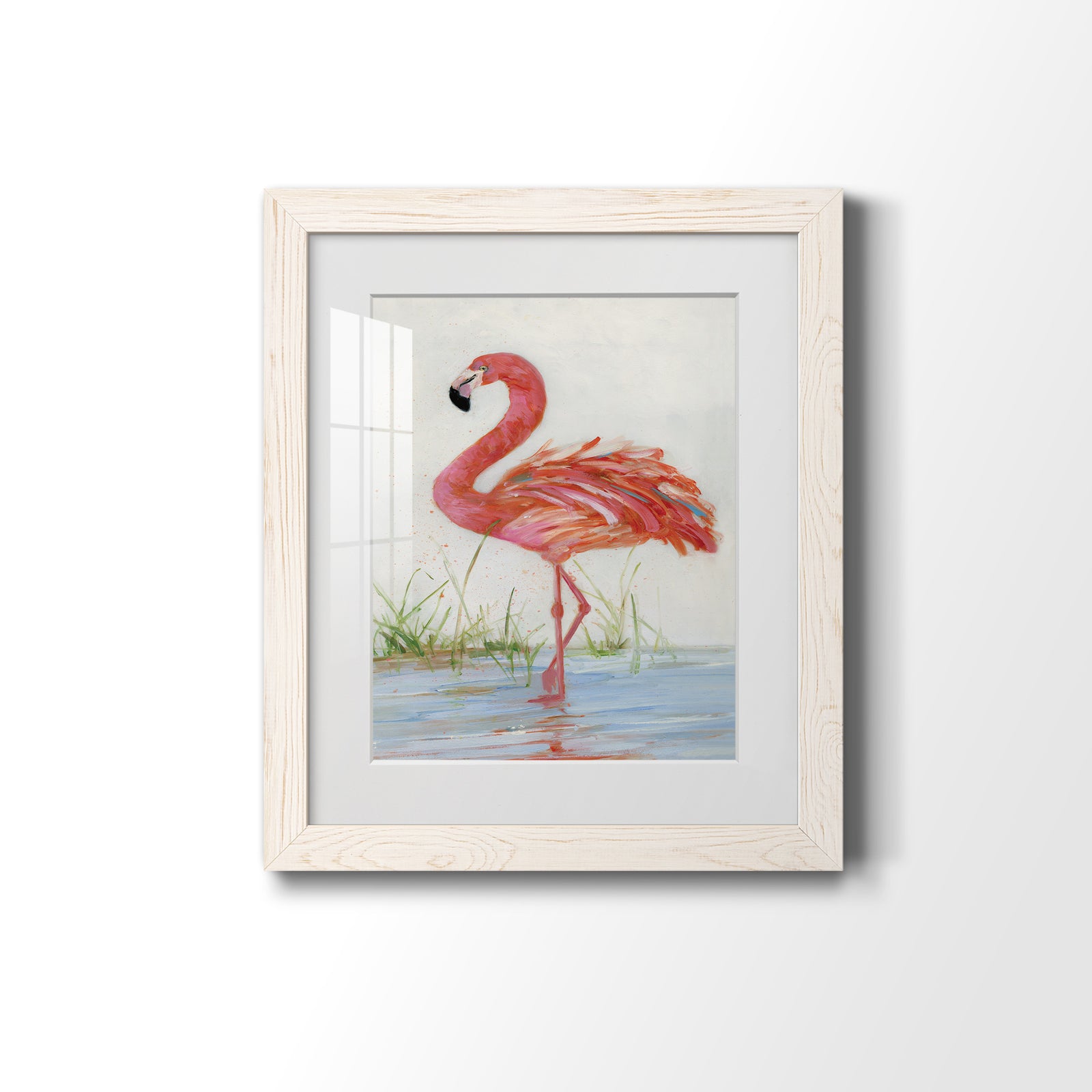 Flamingo II - Barnwood Framed Art Print
