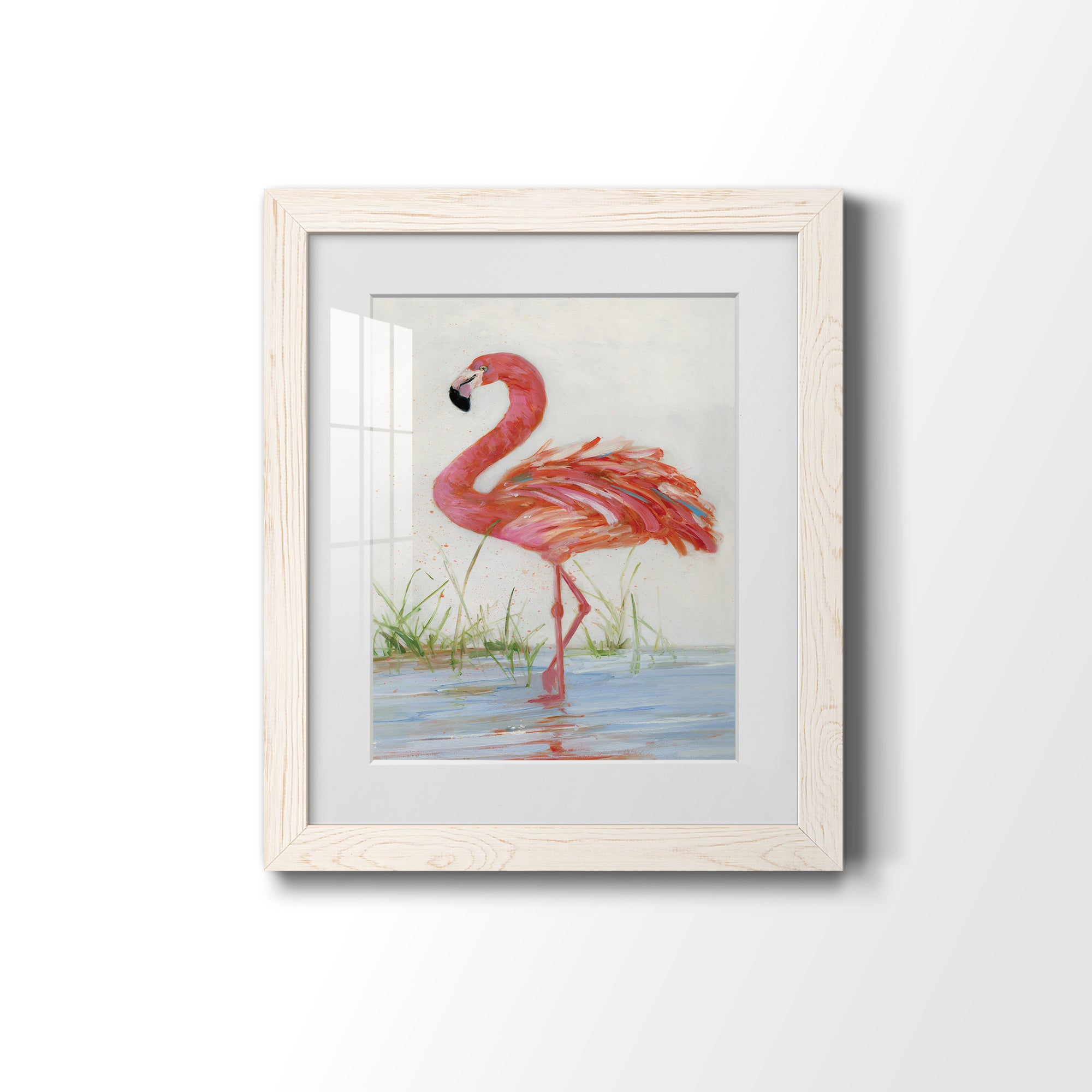 Flamingo II - Barnwood Framed Art Print