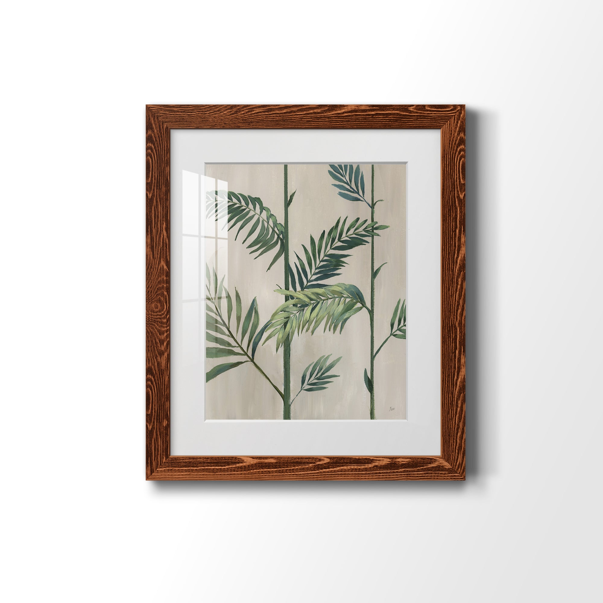 Modern Fronds II - Barnwood Framed Art Print