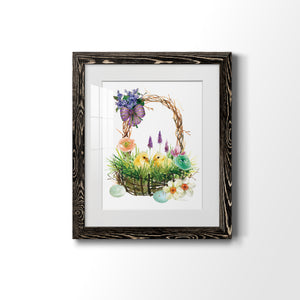 Spring Chick Basket - Barnwood Framed Art Print