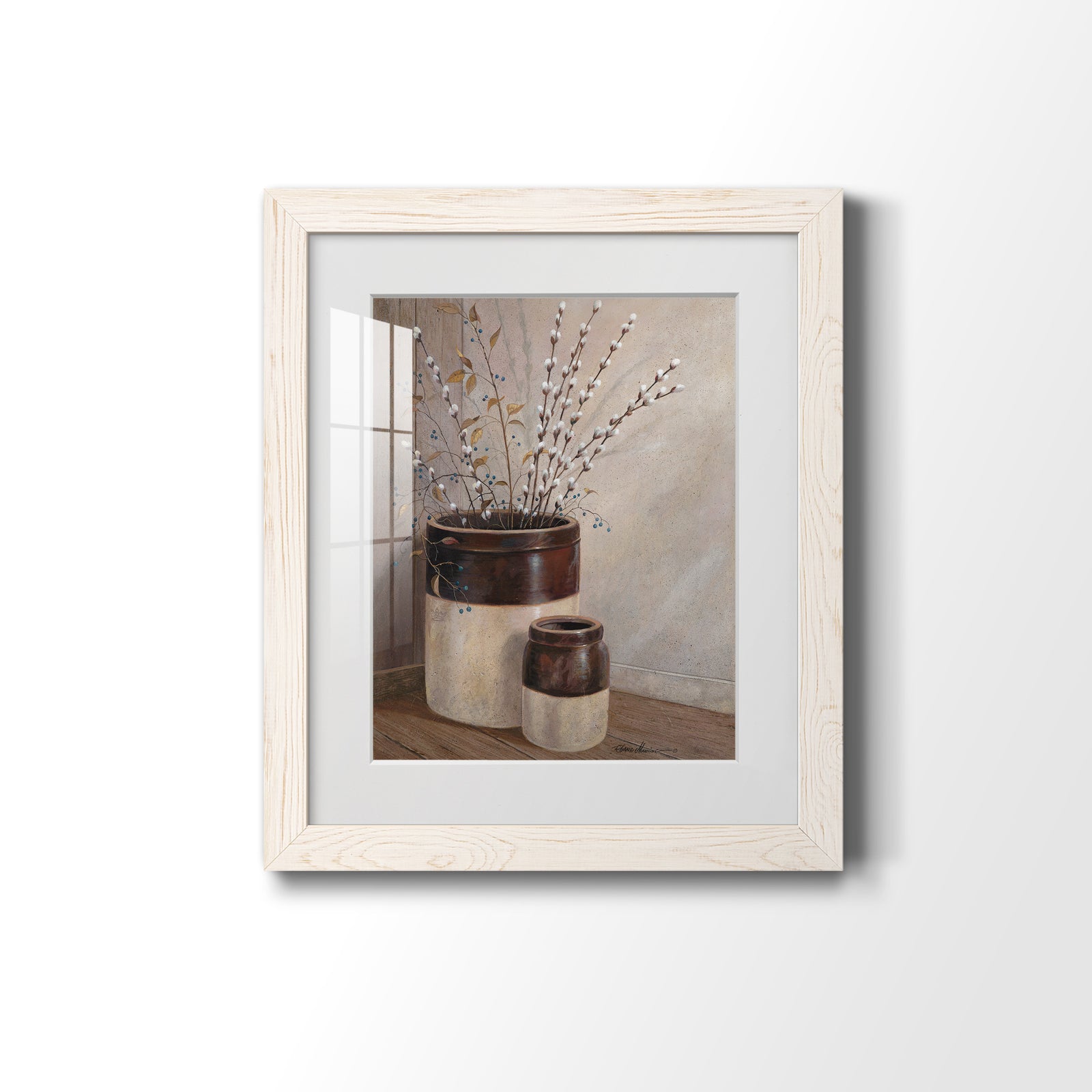 Pussywillows & Spring - Barnwood Framed Art Print